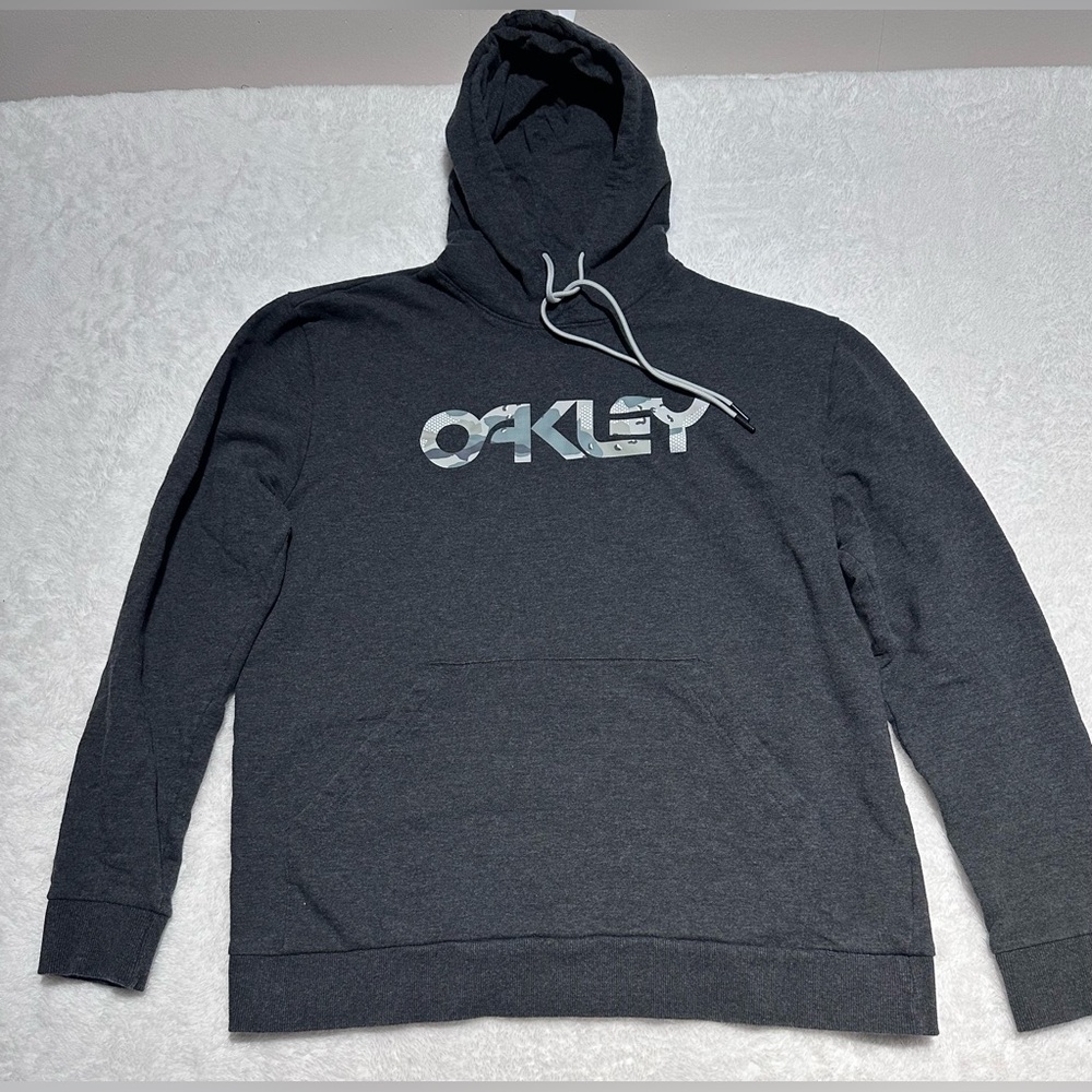 Oakley B1B Camo Logo Hoodie Charcoal Gray Men’s Size L - Picture 1 of 8